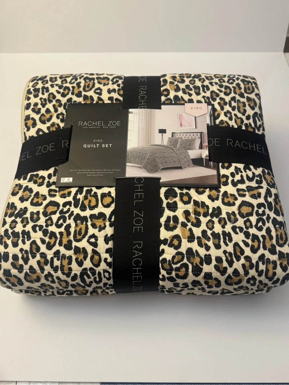 3pc RACHEL ZOE King Cheetah Leopard Animal Print Quilt Set - 106